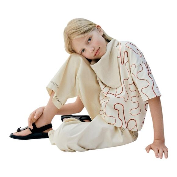 ZARA Kids | Butter | TOPSTITCHED POPLIN PANTS - Picture 5 of 8